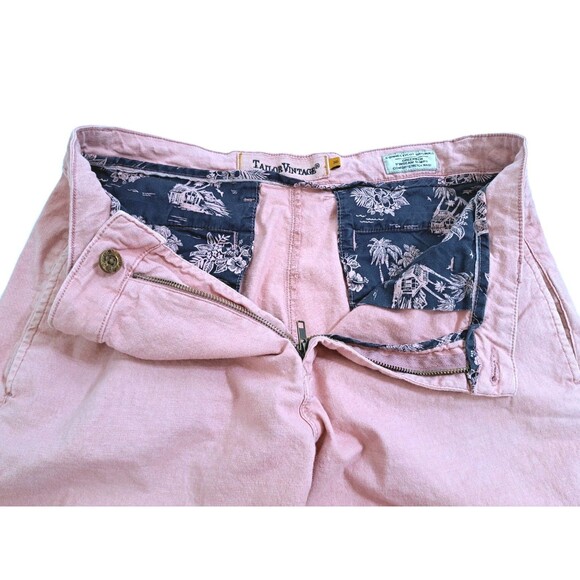 Tailor Vintage Chino Shorts Men's Size 36 Pink Linen Cotton Blend Bermuda - Picture 2 of 9